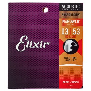 Elixir HD Phosphor Bronze Nanoweb Light 13 - 53 Acoustic Guitar